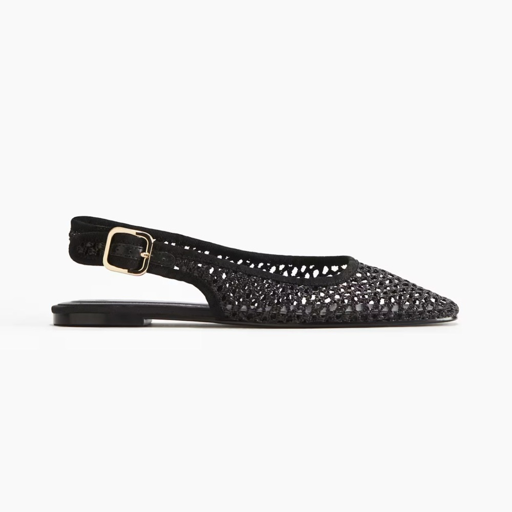 Mesh slingback sandals mules